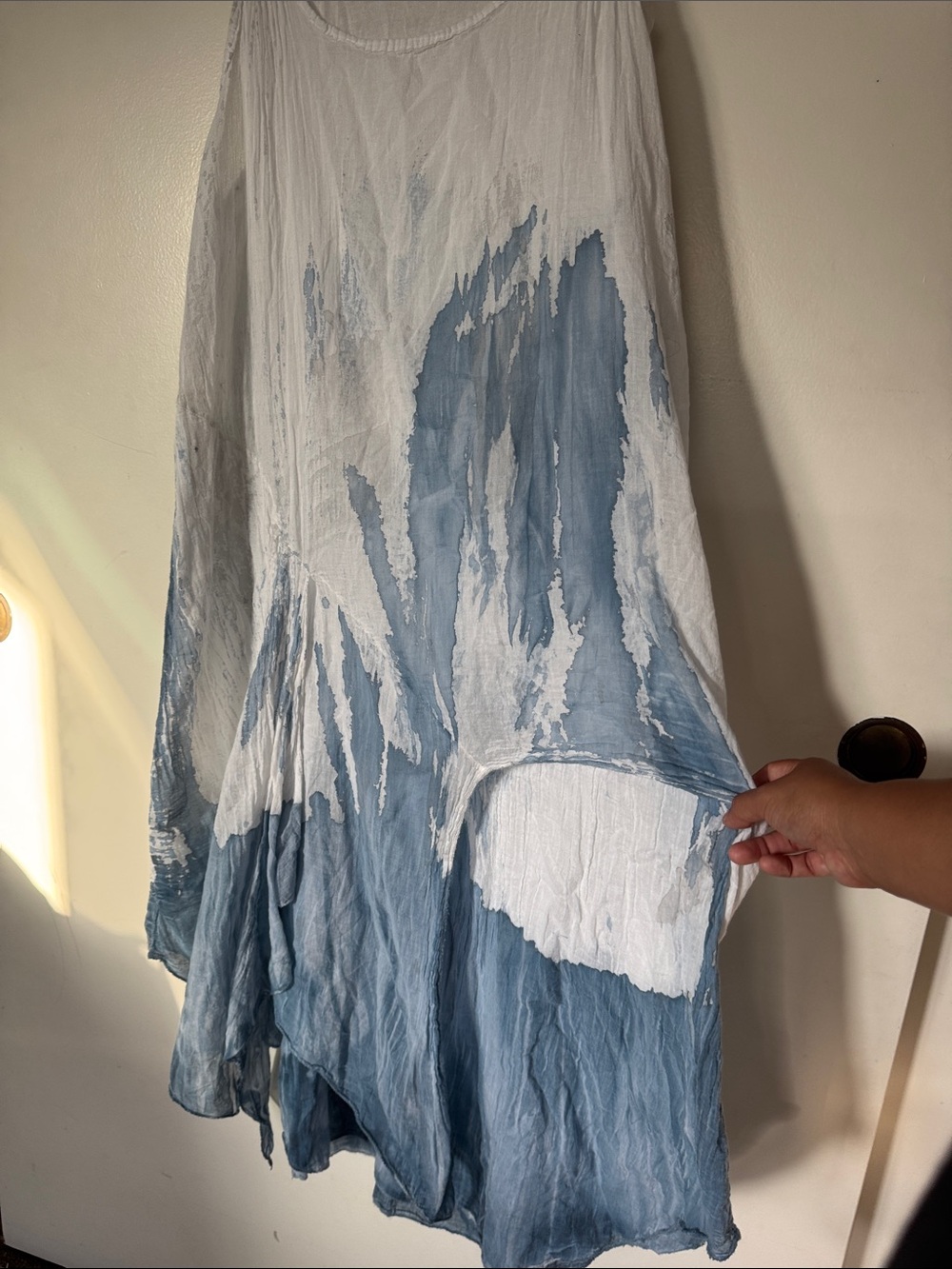 Mei Meli Boho White and Blue Tie-Dye Tank Dress - Picture 5 of 5
